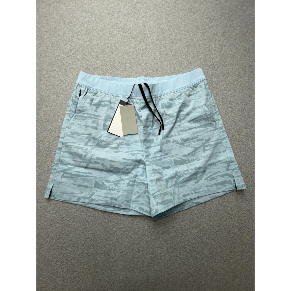 Public Rec Flex Short Shorts Mens 38 Blue Camo Athletic Swim Stretch 5 Inseam